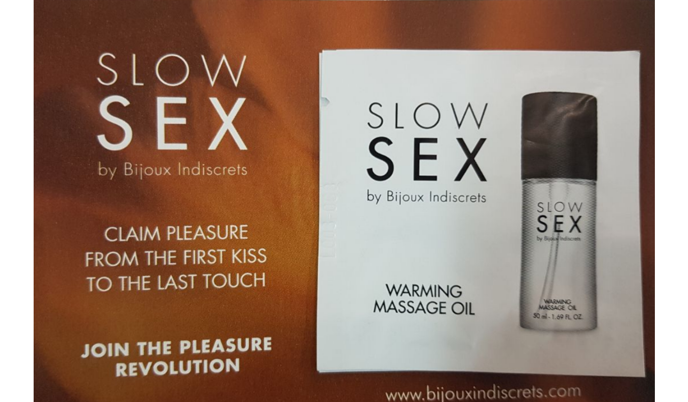 Пробник розігріваюча їстівна масажна олія Slow Sex Bijoux Indiscrets, 2 мл
